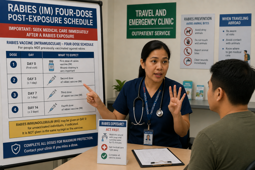 Rabies IM Four-Dose Post-Exposure Schedule in Travel and Emergency Clinic at an Outpatient Clinic