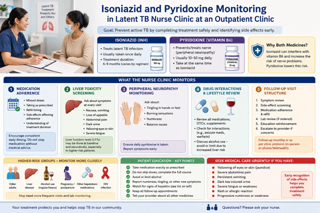 Isoniazid and Pyridoxine Monitoring in Latent TB Nurse Clinic at an Outpatient Clinic