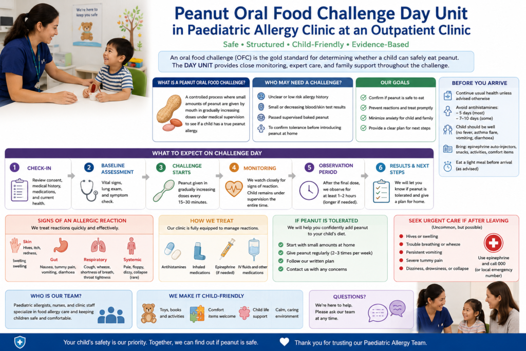 Peanut Oral Food Challenge Day Unit in Paediatric Allergy Clinic at an Outpatient Clinic