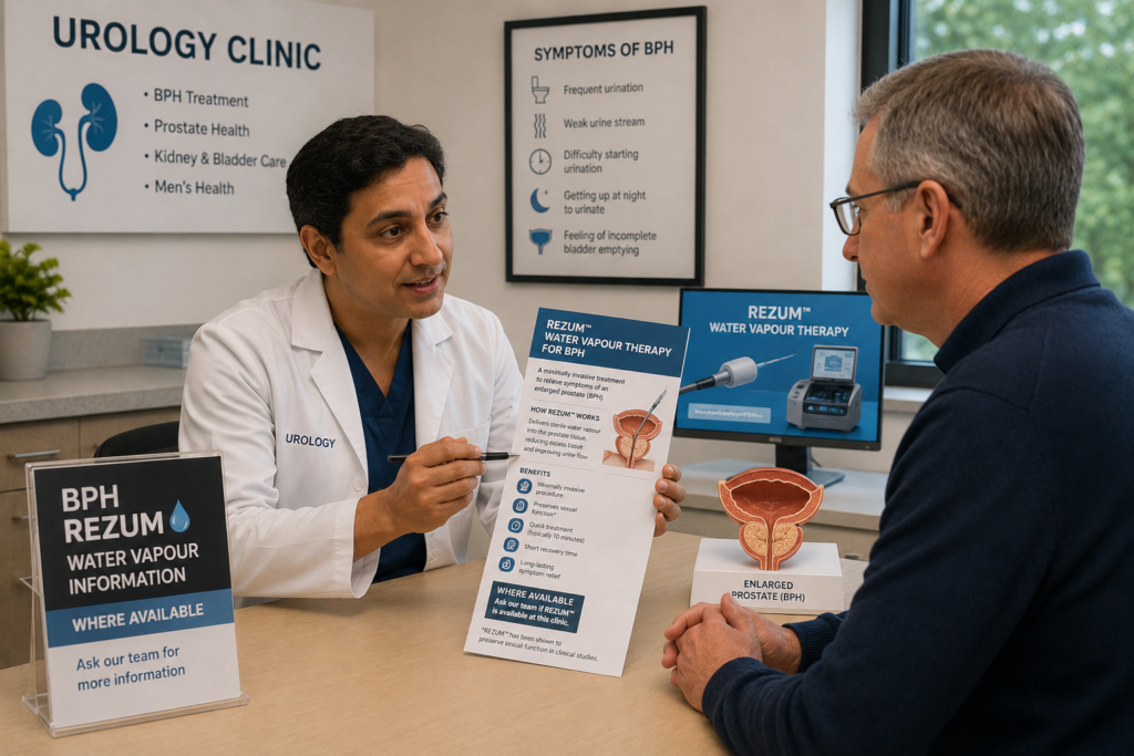 BPH Rezum Water Vapour Information Where Available in Urology Clinic at an Outpatient Clinic