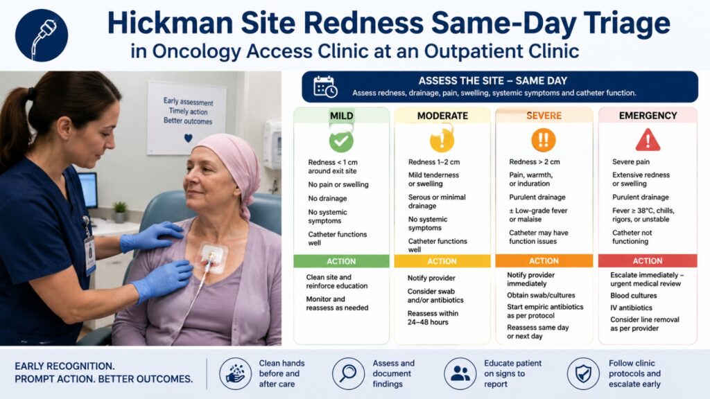 Hickman Site Redness Same-Day Triage in Oncology Access Clinic at an Outpatient Clinic