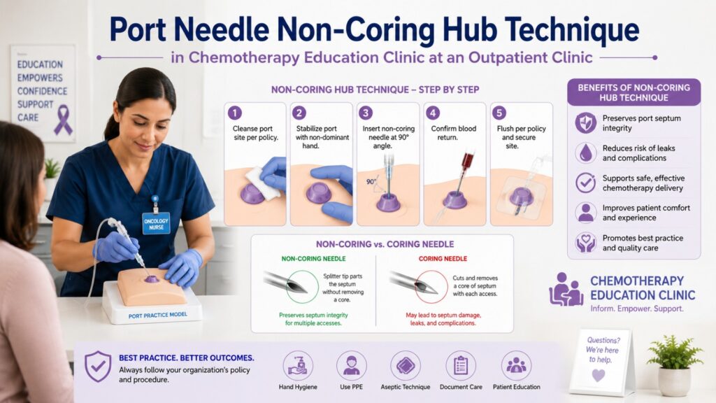 Port Needle Non-Coring Hub Technique in Chemotherapy Education Clinic at an Outpatient Clinic