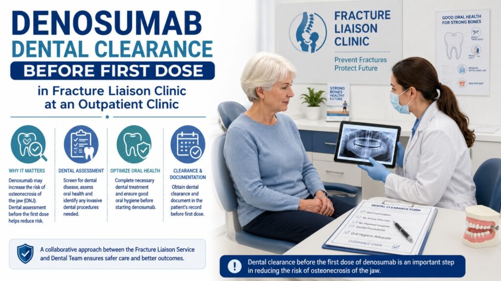 Denosumab Dental Clearance Before First Dose in Fracture Liaison Clinic at an Outpatient Clinic