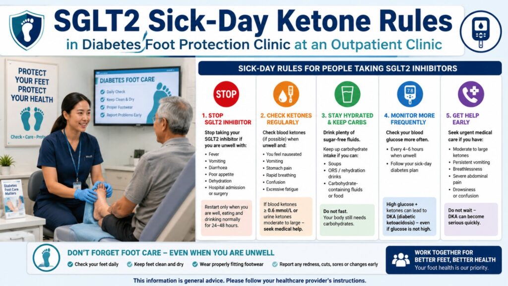 SGLT2 Sick-Day Ketone Rules in Diabetes Foot Protection Clinic at an Outpatient Clinic