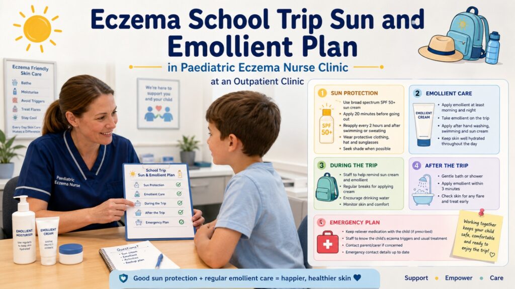 Eczema School Trip Sun and Emollient Plan in Paediatric Eczema Nurse Clinic at an Outpatient Clinic