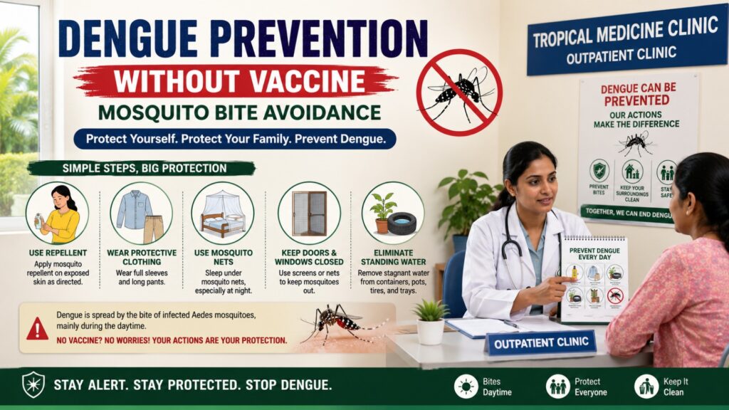 Dengue Prevention Without Vaccine Mosquito Bite Avoidance in Tropical Medicine Clinic at an Outpatient Clinic